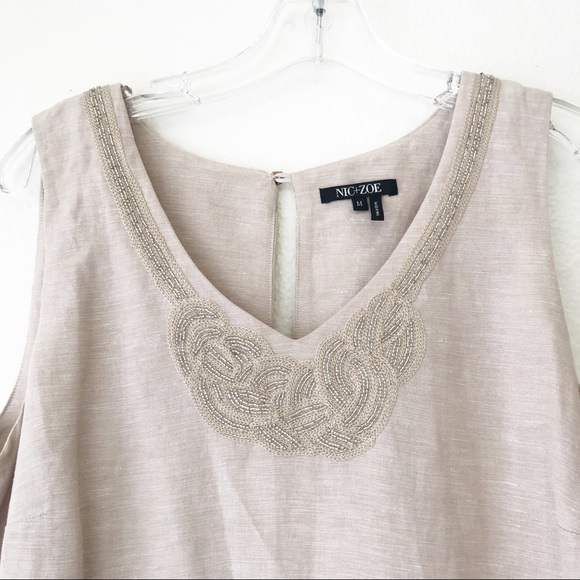 NIC+ZOE Womens Embellished Neck Shift dress - Picture 6 of 12